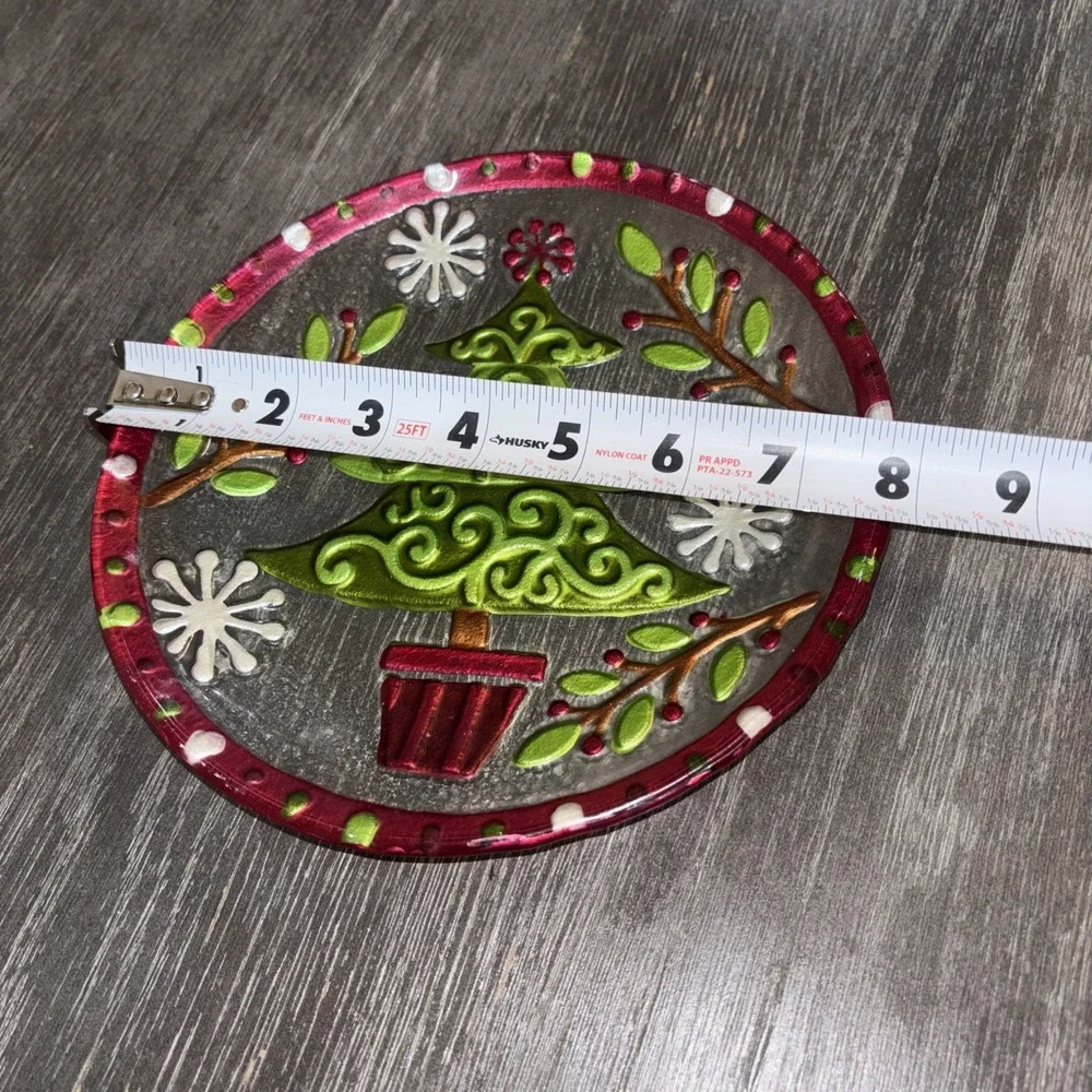 Christmas Tree Glass Appetizer Dessert Plates 8